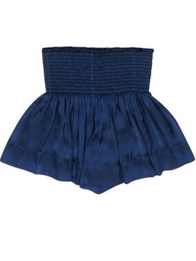 Women's Navy Smocked Mini Skirt